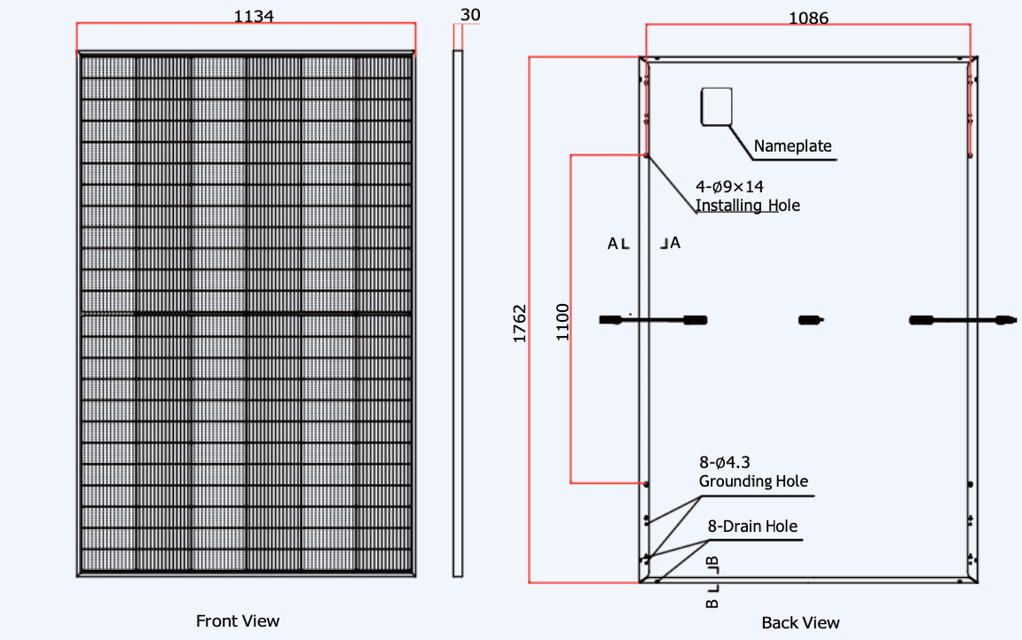 dimensions-panneau-solaire dimension d'un panneau solaire photovoltaique