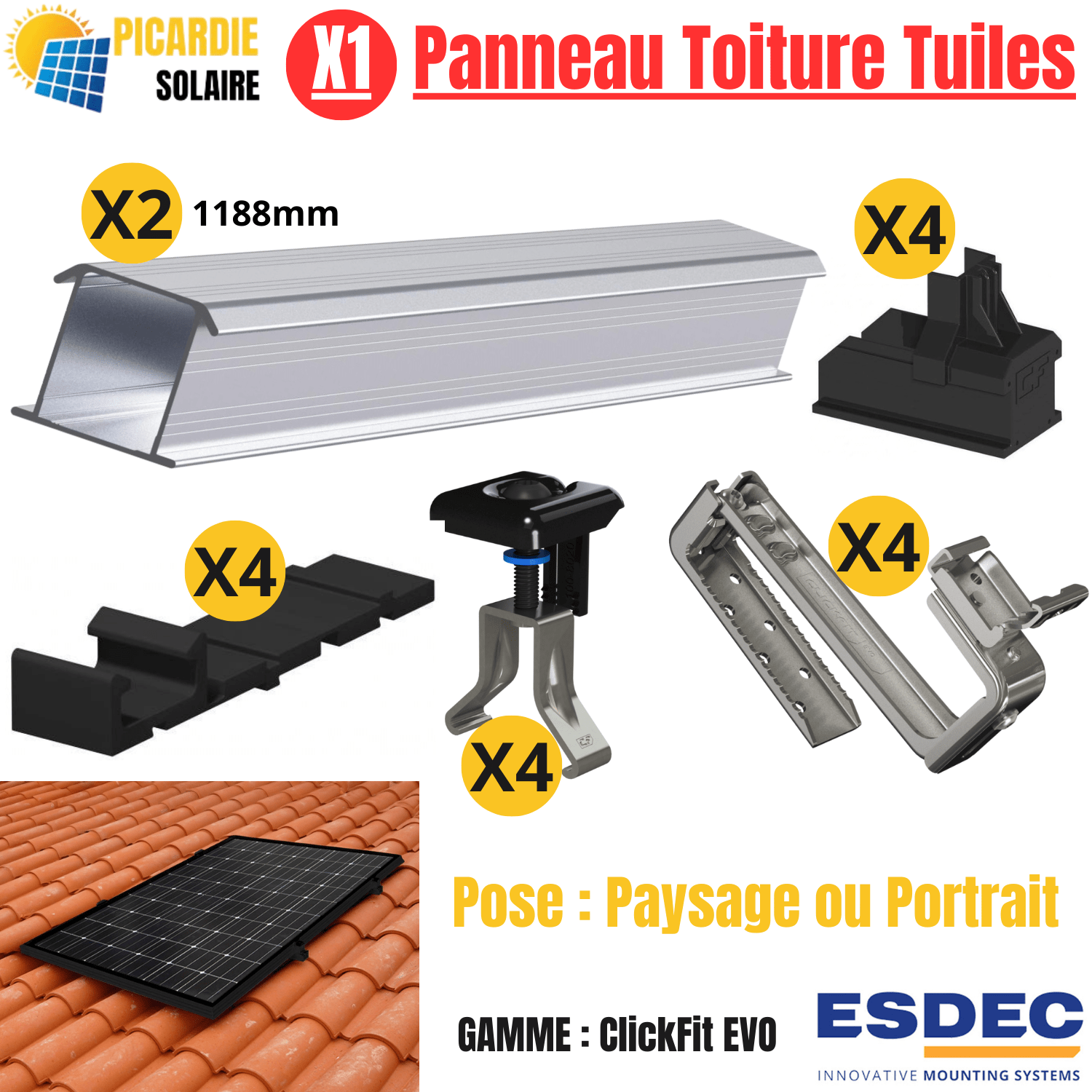 fixation-panneau-solaire fixation panneau solaire toiture tuile