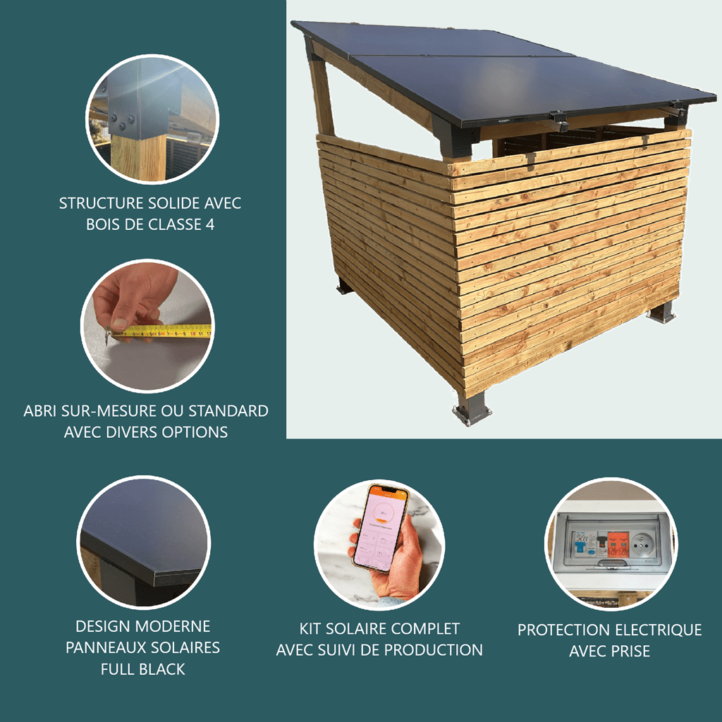 abri-jardin-solaire abri de jardin équipé de panneaux solaires
