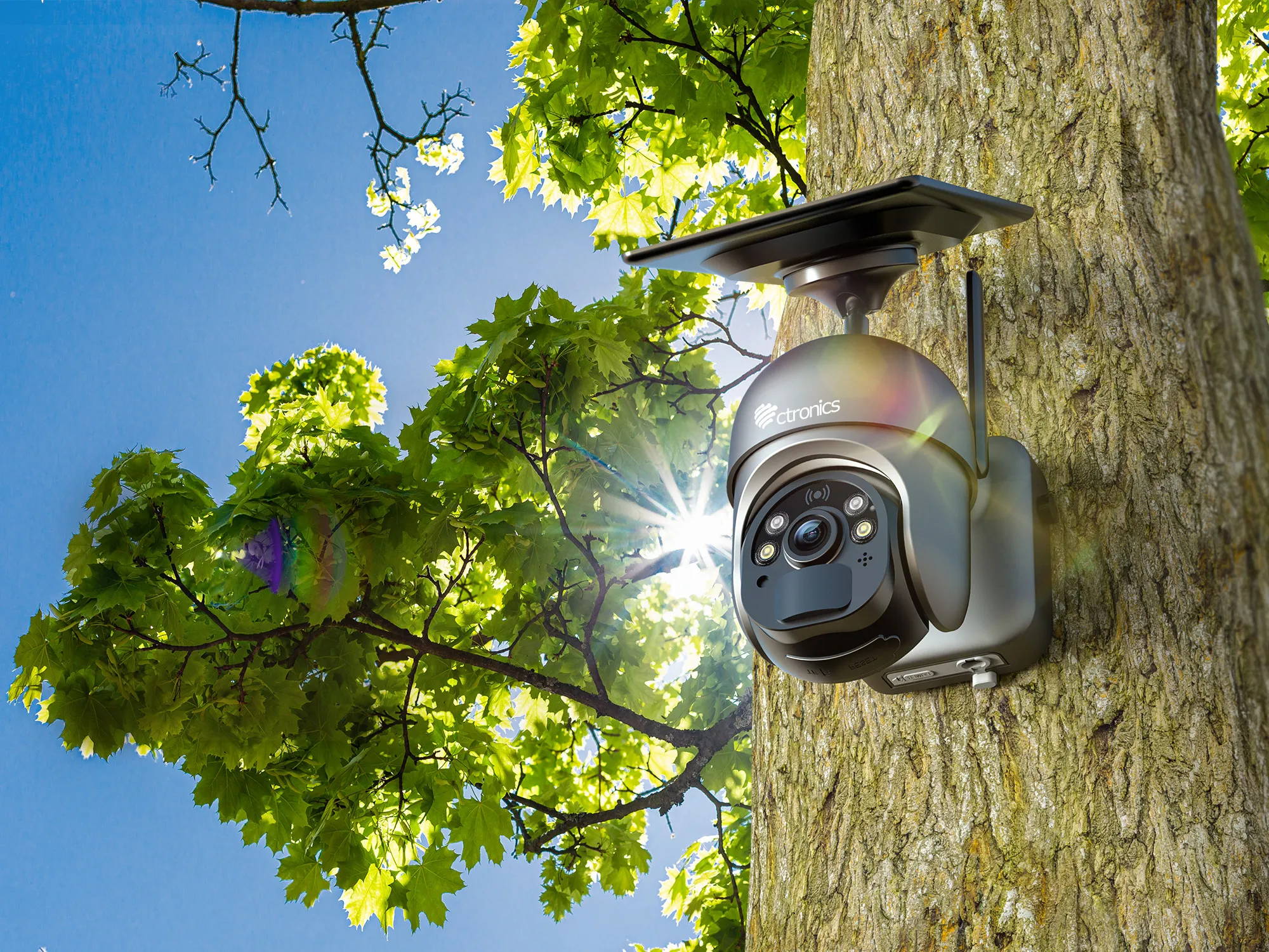 camera-de-surveillance-solaire-1 caméra de surveillance sans fil extérieur longue portée sur panneau solaire