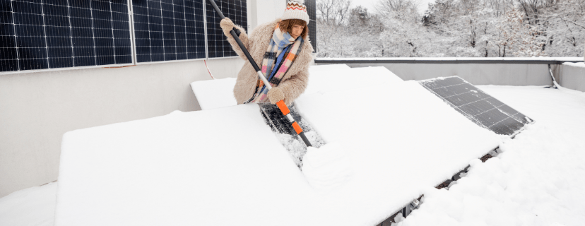 neige-panneaux-solaires comment enlever la neige des panneaux solaires