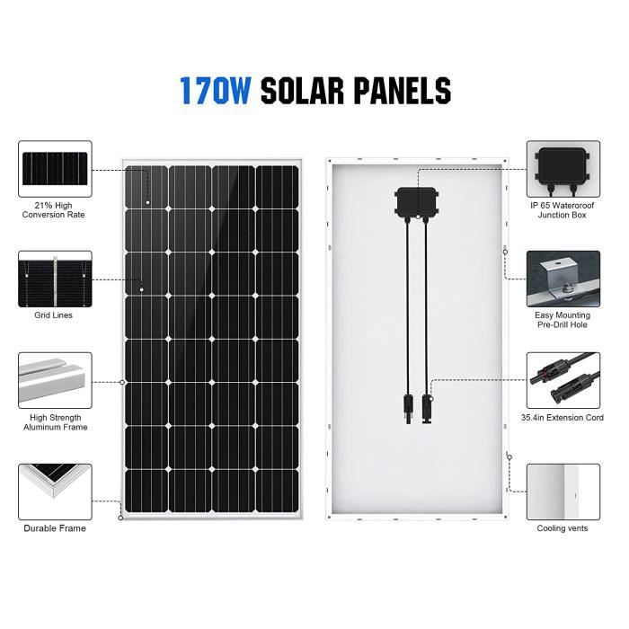 panneau-solaire-170w-12v-2 Panneau solaire photovoltaïque 170W 12V : un investissement durable et rentable