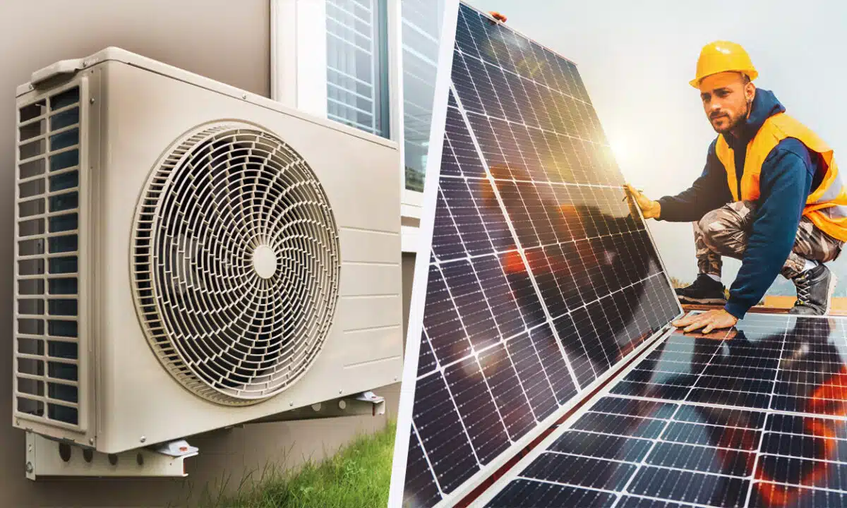 panneau-solaire-et-pompe coupler panneau solaire et pompe à chaleur