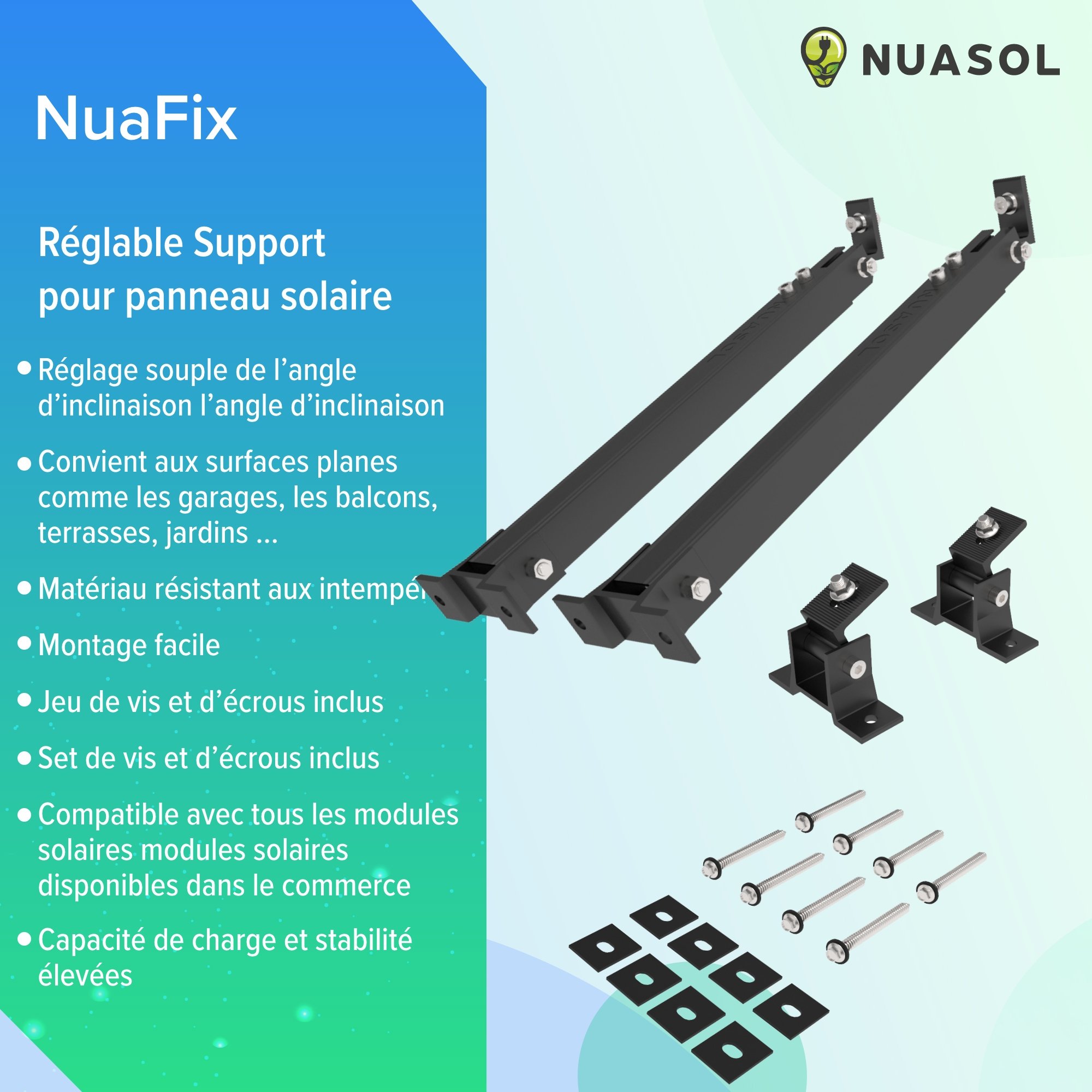 support-solaire-reglable support panneau solaire réglable