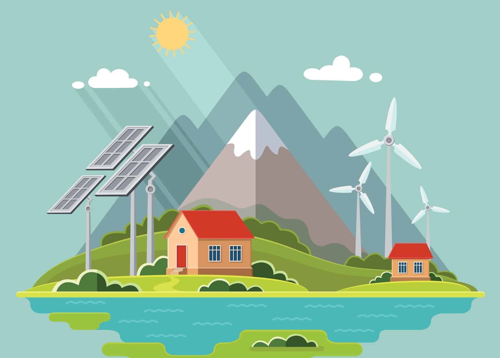 energie-renouvelable-12 éolienne et panneau solaire